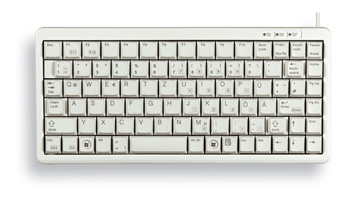 Cherry Compact Keyboard, QWERTY, 83 keys, Combi USB/PS2, Light Grey