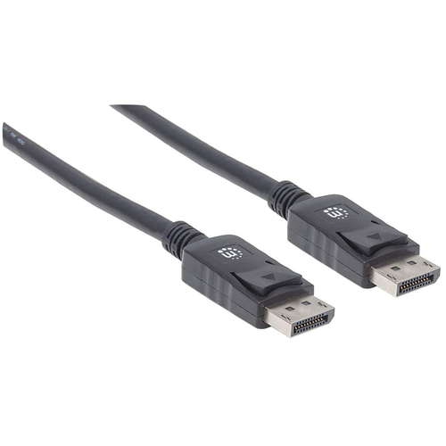 Manhattan Cable DisplayPort 1.2, 4K@60 Hz, 2 m, macho a macho, con pestañas de bloqueo, totalmente apantallado, negro, garantía de por vida, equivalente a DISPL2M imagen 2