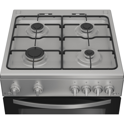 Indesit IDG6GS 60cm Double Oven Gas Cooker in Silver 4 Gas Burners 72L - image 6