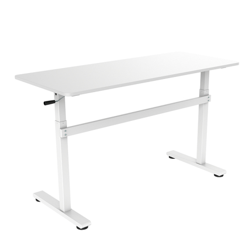 LogiLink Sidde/stå-skrivebord Plastik Aluminium Stål Hvid Skole Kontor, Skriveborde hos HomeNordic