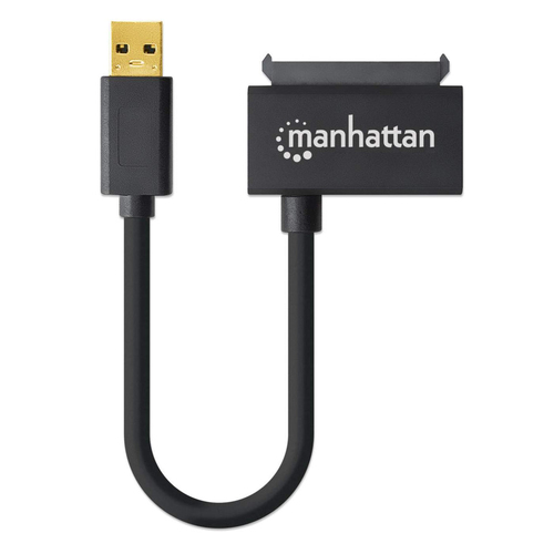 Manhattan Adaptador USB-A a SATA para 2,5", cable 42 cm, macho a macho, 5 Gbps (USB 3.2 Gen1 / USB 3.0), compatible con LBA de 48 bits, negro, 3 años de garantía imagen 4