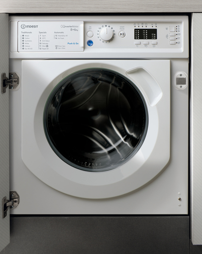 Indesit BIWDIL861485UK Integrated 8Kg/6Kg Washer Dryer with 1400 rpm - White - D Rated [Wash&Dry], B Rated [Wash Only], White - image 5