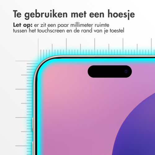Accezz Gehard Glas Screenprotector iPhone 16 Pro Max, afbeelding 3