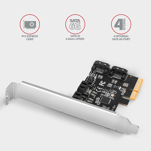 AXAGON 4  interner SATA 6G-Port-PCIe-Controller – Foto 3 von 7