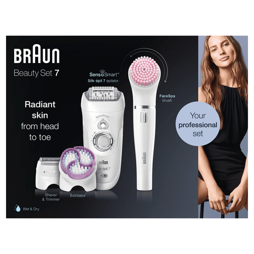 Braun Silk-épil 7 Silk-épil Beauty Set 7 7-895 Professional 7-in-1 Cordless Wet & Dry Hair Removal - Epilator, Shaver, Exfoliator, Cleansing Kit for Face & Body – image 4