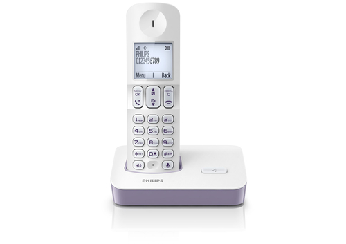 Philips D4001WL/FR telephone DECT telephone Caller ID Lilac, White – image 2