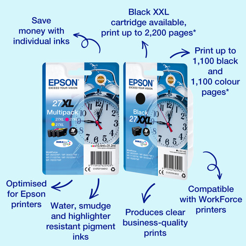 Epson Singlepack Black 27XXL DURABrite Ultra Ink