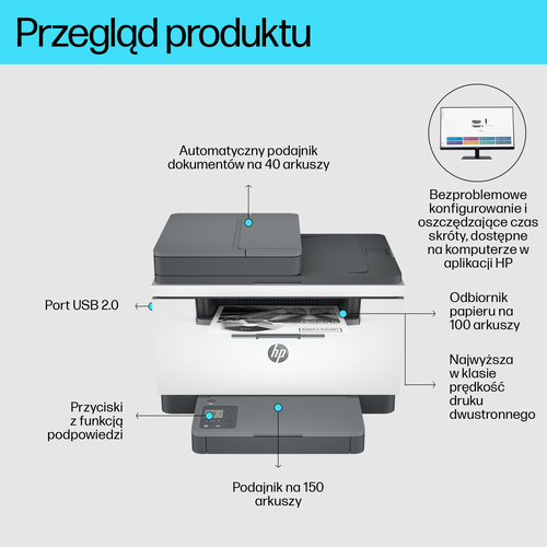 Drukarka wielofunkcyjna laserowa HP LaserJet M234sdn USB LAN