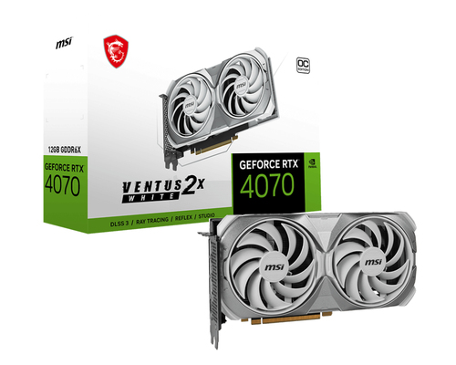 GEFORCE RTX 4070 VENTUS 2X WHITE 12G OC VGA MSI RTX 4070 VENTUS 12GB OC DUAL FAN GDDR6 1HDMI 3DP GEFORCE RTX 4070 VENTUS 2X WHITE 12G OC