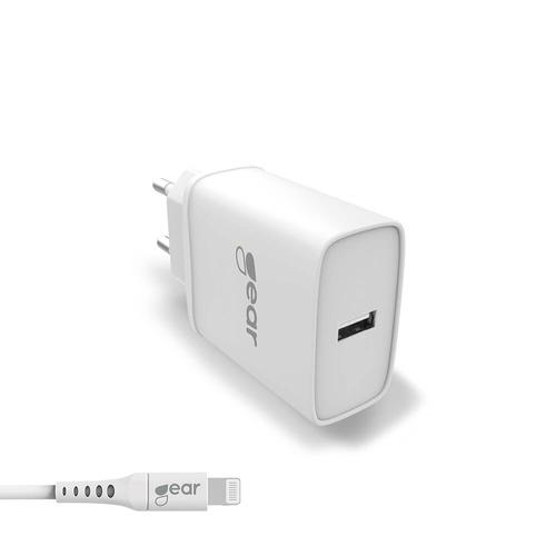 Gear Charger 220V 1xUSB 2,4A White Lightning cable 1m MFI C89