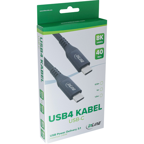 InLine 35901A USB4 Gen 3x2 40Gbps 240W USB Type-C 1m, afbeelding 2