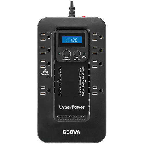 CyberPower EC650LCD sistema de alimentación ininterrumpida (UPS) En espera (Fuera de línea) o Standby (Offline) 0,65 kVA 390 W 8 salidas AC imagen 2
