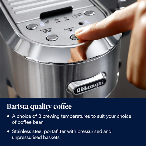 Delonghi De'Longhi Dedica Maestro Espresso Coffee Machine - Stainless Steel - EC950.M, Stainless Steel - image 3