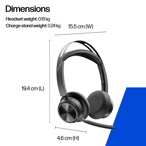 Poly Voyager Focus 2 USB-C-C Headset +USB-C/A Adapter 9T9J3AA#AC3 - image 6