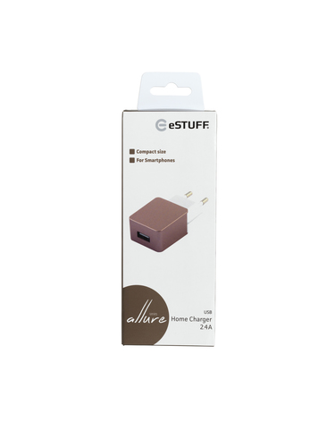eSTUFF Home Charger 1 USB 2.4A Rose – image 2