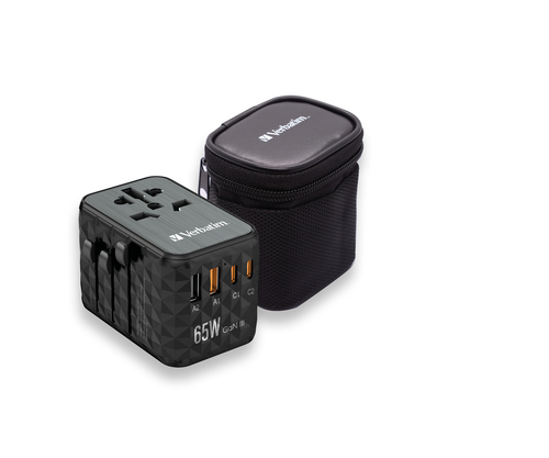Verbatim UTA-05 65W GaN III Universal Travel Adapter with 2 x USB-C PD & QC 4+ & 2 x USB-A ports – image 3