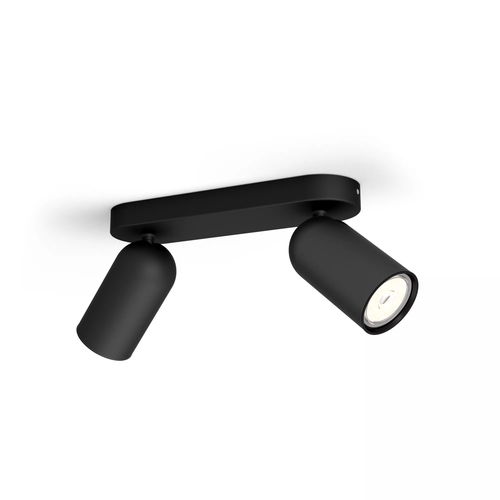 Philips Opbouwspot Pongee - Zwart - 24cm - 2xgu10, afbeelding 2