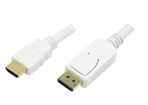 LogiLink 2m, HDMI-DP, 2 m, HDMI, DisplayPort, Guld, 1920 x 1080 pixel, Hvid