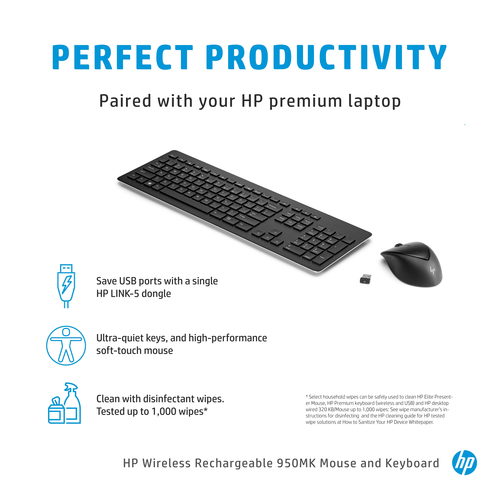 HP Wireless Rechargeable 950MK Mouse and Keyboard – image 4