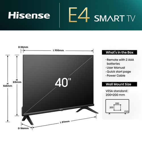 Hisense 40E4NQTUK TV – image 3