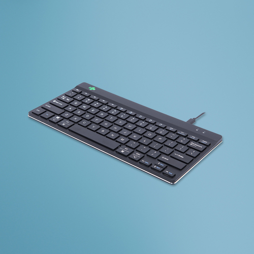 R-GO ERGONOMIC KEYBOARD, COMPACT, WITH BREAK LIGHT, QWERTY (US), BLACK, WIRED