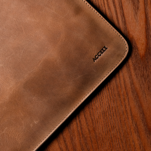 Accezz Leather hoes voor MacBook 15 inch Laptop sleeve Bruin, afbeelding 8