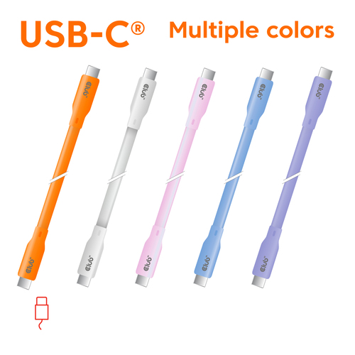 Club3D Lifestyle USB-C Kabel PD 240W,20Gbps 2m weiß St/St retail, afbeelding 2