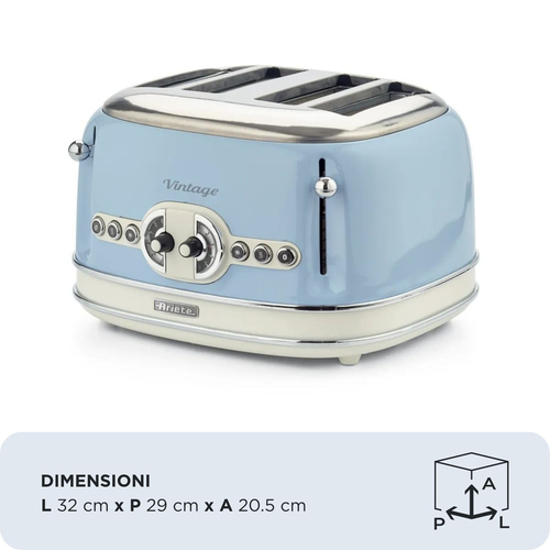 Ariete Vintage 156 4-Slice Toaster - Blue - image 2