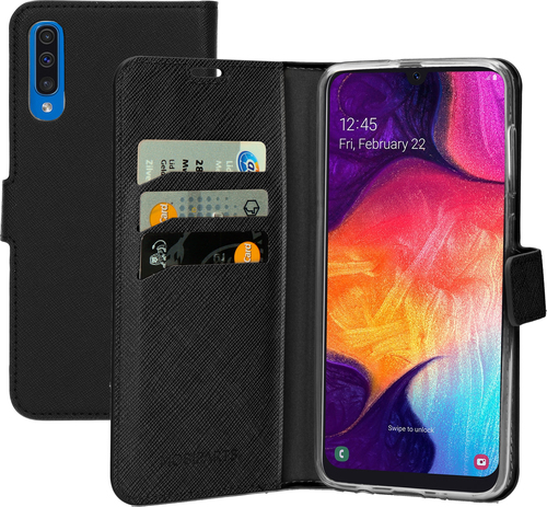 Mobiparts Saffiano Wallet Case Samsung Galaxy A50 (2019) Black – image 1