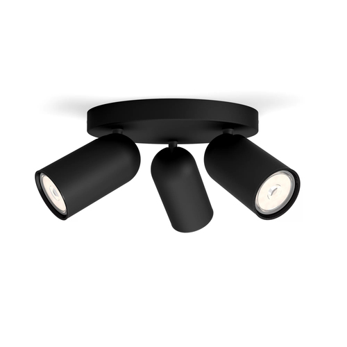 Philips Plafondspot Pongee Zwart 3xgu10
