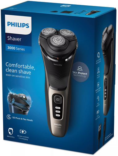 Philips Series 3000 S3242/12 Wet & Dry Rotary Shaver [Black] - image 2