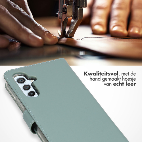 Selencia Echt Lederen Bookcase Samsung Galaxy A54 (5G) - Air Blue, afbeelding 2