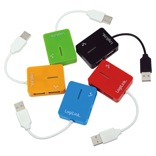 Logilink USB-HUB "Smile" 4-Port zonder Voeding blauw, afbeelding 4