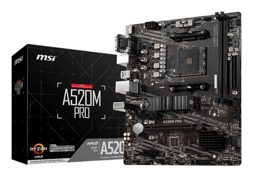 Awd-IT Msi A520M Pro Amd Ryzen DDR4 M-Atx Motherboard - Socket AM4 - image 1