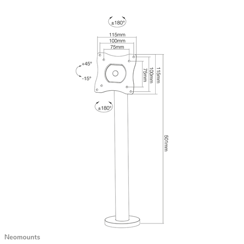 Neomounts NS-DPOS100 - Monitorarm voor enkel scherm, afbeelding 10