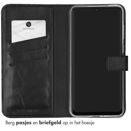 Selencia Echt Lederen Bookcase Samsung Galaxy A55 - Zwart, afbeelding 3
