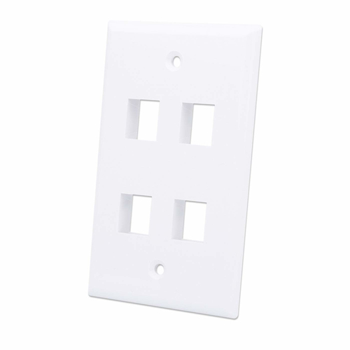 4-OUTLET KEYSTONE WALL PLATE