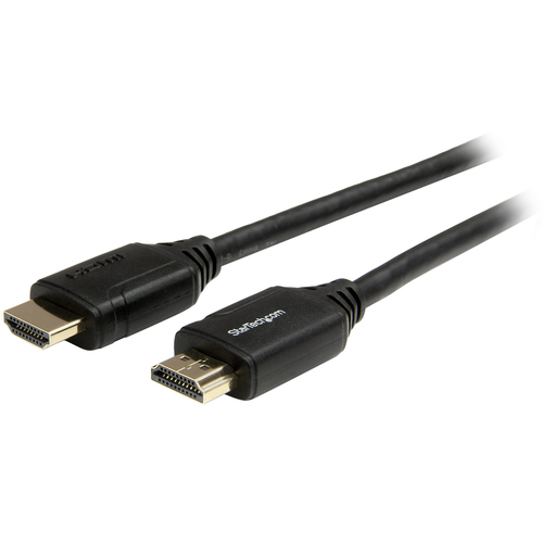 StarTech.com 6ft (2m) Premium Certified HDMI 2.0 Cable with Ethernet, High Speed Ultra HD 4K 60Hz HDMI Cable HDR10, HDMI Cord (Male/Male Connectors), For UHD Monitors, TVs, Displays - Durable HDMI Cable HDMI-kabel med Ethernet 2m Sort