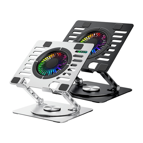 CoolBox BASE REFRIGERADORA COOLAIR 1VRGB ALUMINIO PORTATIL HASTA 17.3" NEGRA