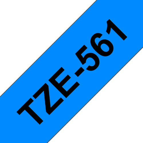 Original Brother P-Touch TZE561 36mm Gloss Tape - Black on Blue - image 1