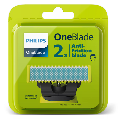 PHILIPS QP225/50 - Lames de rechange OneBlade - anti-friction, moins d’irritation, utilisation à sec ou sous l’eau - lot de 2 – Photo 3 sur 3