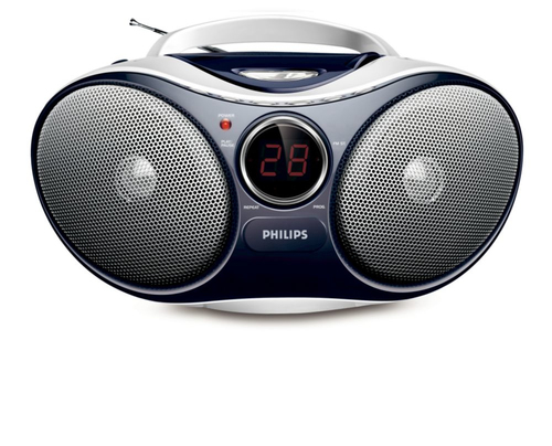 Philips AZ1024/05 kaasaskantav stereosüsteem Digitaalne 2 W FM, MW Sinine, Hõbe