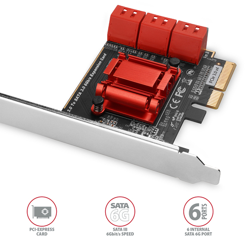 AXAGON 6  interner SATA 6G-Port-PCIe-Controller – Foto 3 von 7