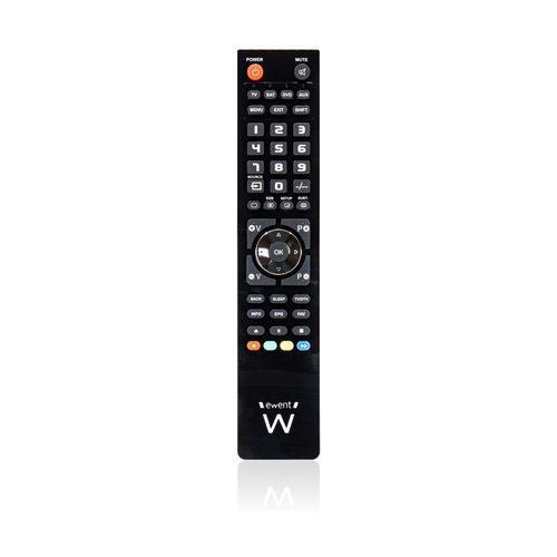Ewent EW1570 remote control DTT, DVD/Blu-ray, Projector, SAT, STB, Soundbar speaker, TV, Universal, VCR Press buttons