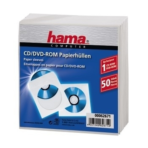 Product image: Hama CD-ROM Paper Sleeves 50, White 50 discs
