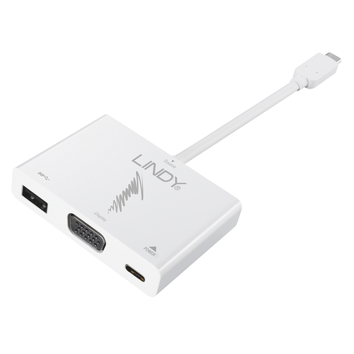 Lindy USB 3.1 Type C to VGA/ USB Typ A / PD-Adapter