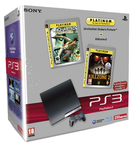 Sony Interactive Entertainment PlayStation 3 Slim 250GB + Uncharted: Drake's Fortune Platinum + Killzone 2 Platimum