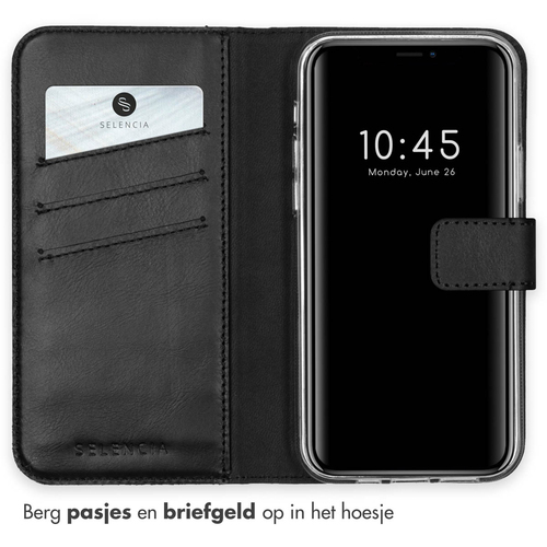 Selencia Echt Lederen Bookcase iPhone 12 Pro Max - Zwart, afbeelding 3