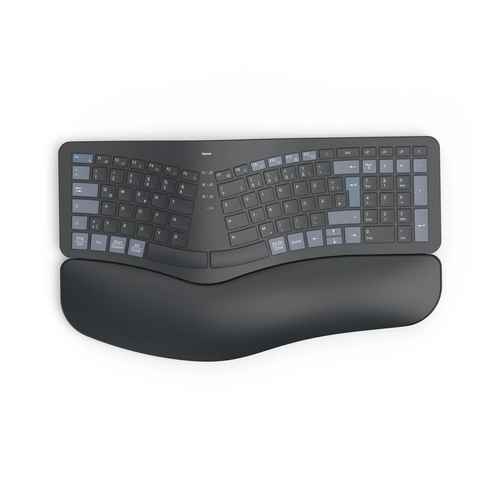 Hama WK-900 Ergo клавиатура Дом/офис РЧ беспроводной + Bluetooth QWERTZ Немецкий Черный, Синий, Темно-серый