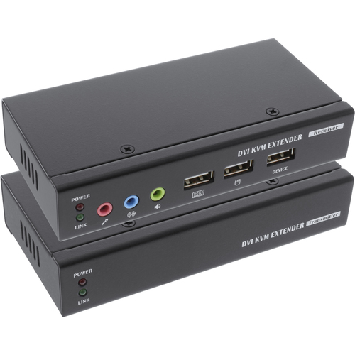 InLine DVI USB KVM Extender over TP Cable with Audio up to 50m